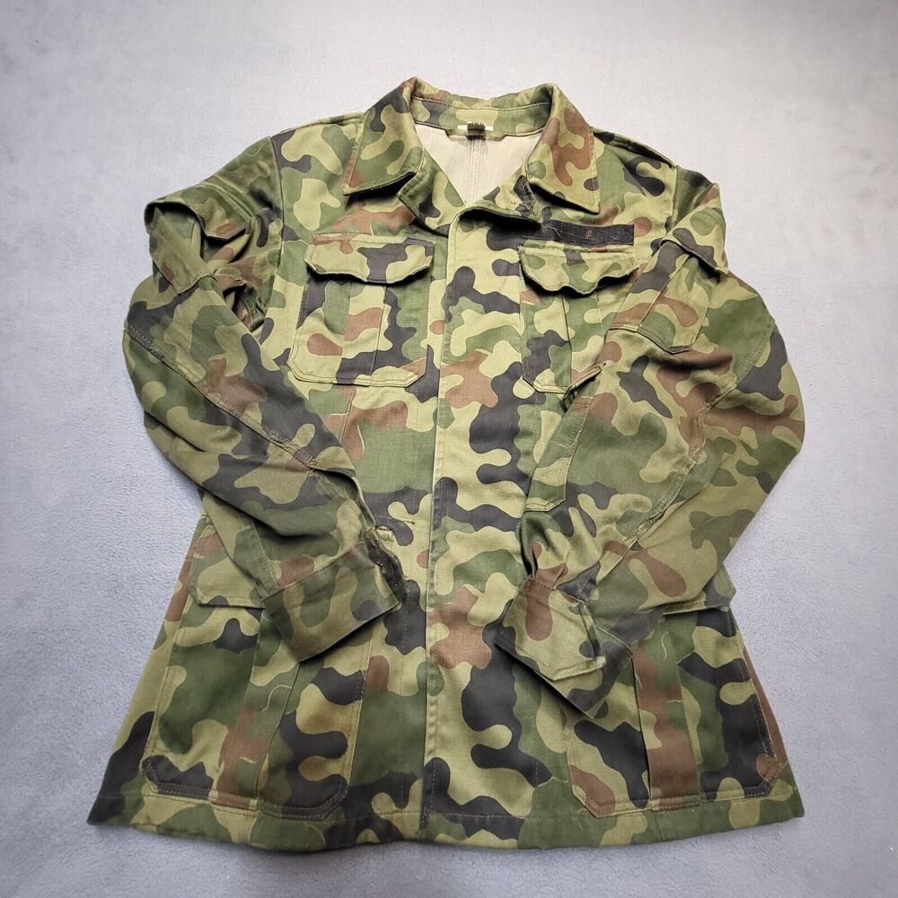 Vintage 90s PPH Kama Polish Military Jacket Mens S? Woodland Camo BDU Fatigues